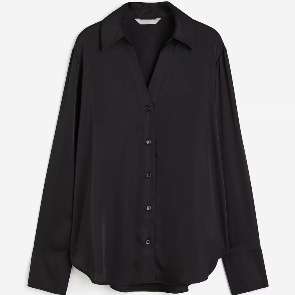 H&M Black Long Sleeve Button Down Shirt